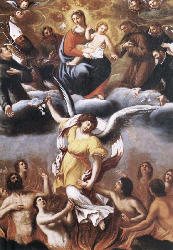 unknow artist An angel frees the souls of the Purgatory despues of the intercesion of the Virgin one Maria and of the holy